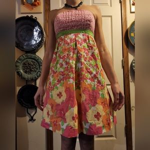 Lilly Pulitzer Strapless  Floral Fit & Flare Dress size 2